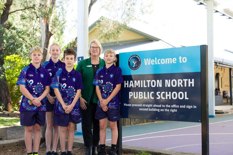 Principal and student leaders.