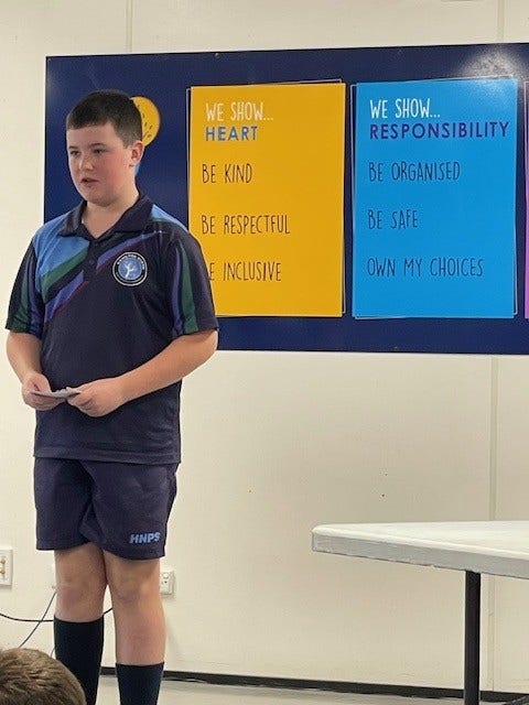 Boy student debating